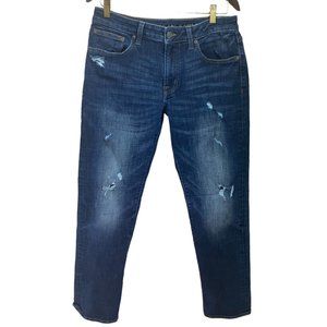 American Eagle Jeans 31x32 Blue Denim Distress Next Level Stretch Slim Straight